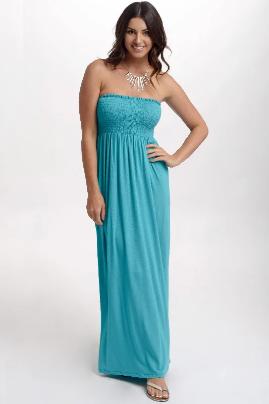 Jade Solid Strapless Maxi Dress Embrace New Fashion