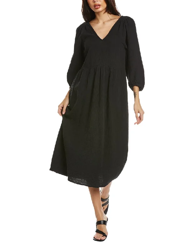 Madewell Lightspun V-Neck Midi Dress Casual Elegance