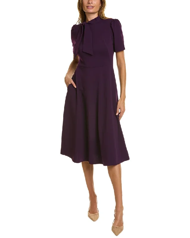 Maggy London Tie-Neck Midi Dress Stylish Looks