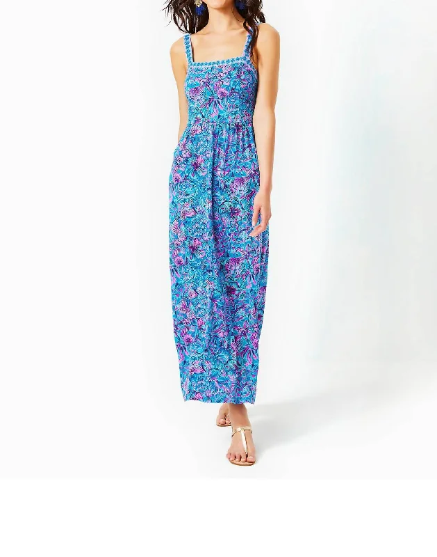 Mirasol Maxi Dress In Breakwater Blue - Shells N Bells Engineered Dive Into Trendy Women's Fashion