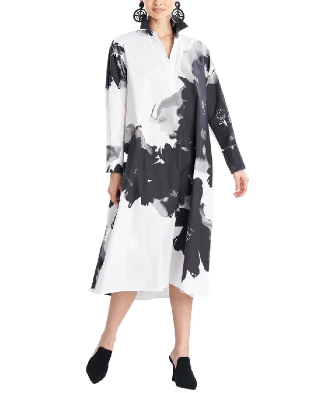 Natori Taichou Poplin Shirtdress Sleek Design