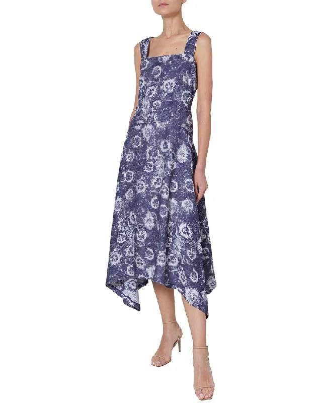 Santorelli Chiara Linen-Blend Dress Low Price Special