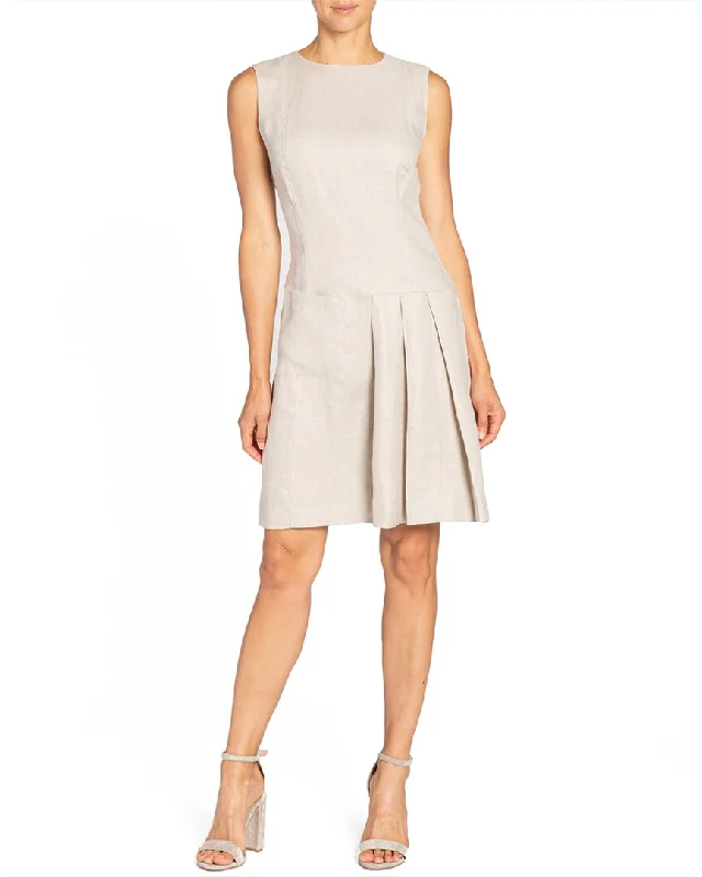 Santorelli Linen Sheath Dress Latest Trends