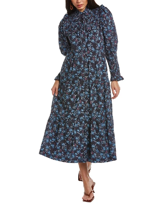 SEA NY Tilly Midi Dress Soft Textures