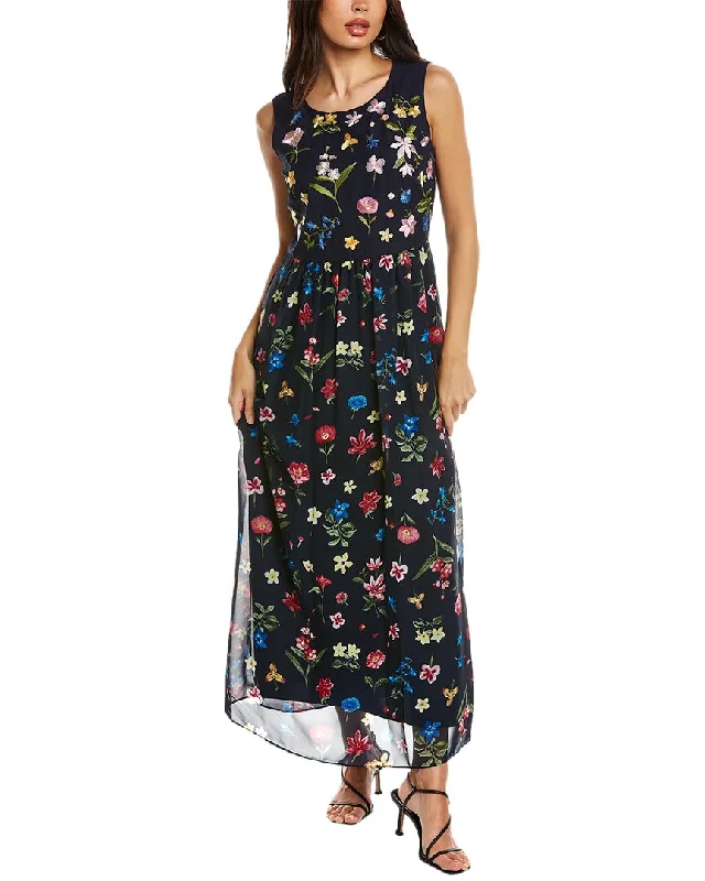 T Tahari Embroidered Midi Dress Flash Sale, Don't Miss