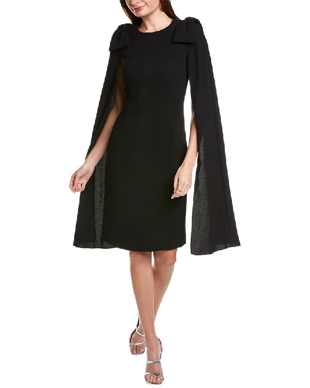 Teri Jon by Rickie Freeman Cape Sleeve Sheath Dress Trend Forward Threads