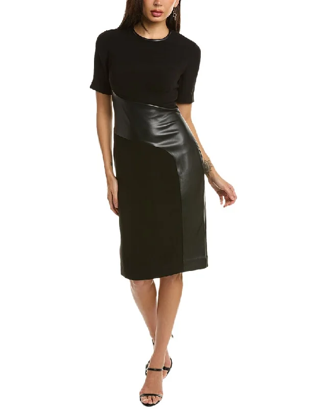 Teri Jon by Rickie Freeman Mixed Media Sheath Dress Stay Ahead In Style