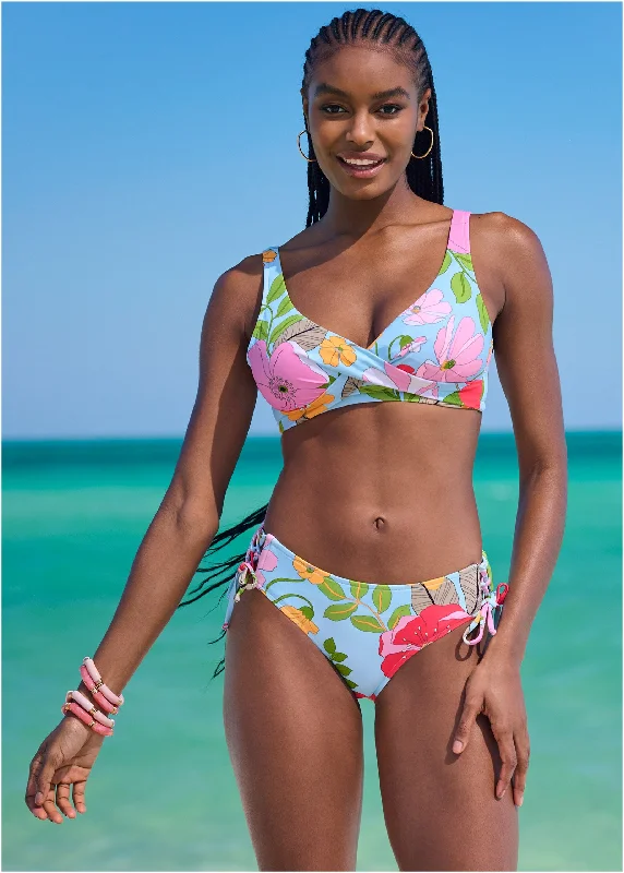 Lovely Lift Wrap Bikini Top - Soft Meadow Feminine Allure