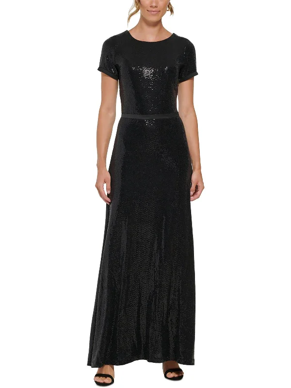 Womens Metallic Long Evening Dress Flash Deals