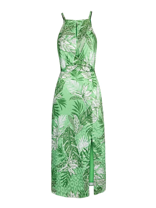 Womens Satin Printed Midi Dress Buy More, Save More