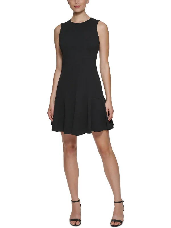 Womens Scuba Mini Fit & Flare Dress Winter Warm - Up Sale