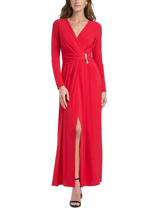 Womens V-Neck Maxi Evening Dress Spring Fashion