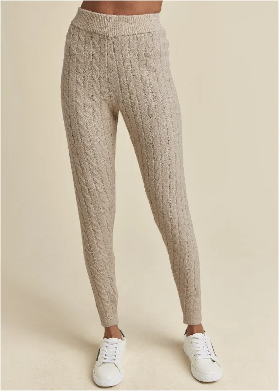 Cable Knit Leggings - Oatmeal Heather Fashion For Every Occasion