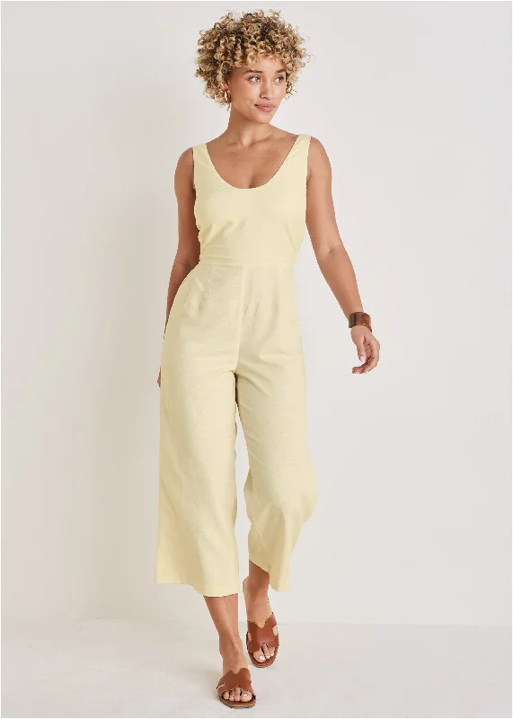 Linen Jumpsuit - Cream Trend Alert